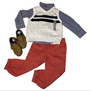 Brand New Nautica 3T Sweater Vest Set with Kenneth Cole Reaction Loafers Size 9C